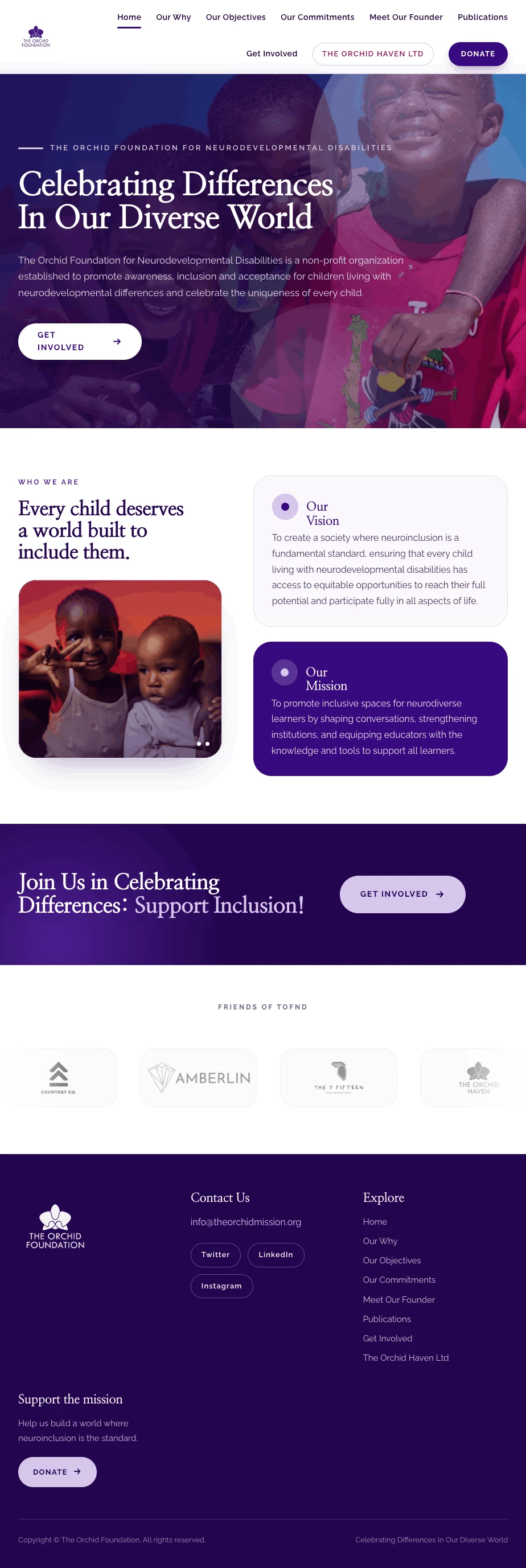 Orchid Foundation homepage