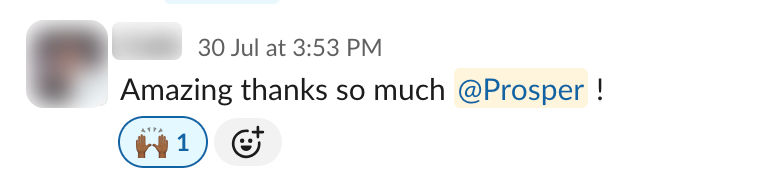 Slack message: Turnaround acknowledged on the same day.